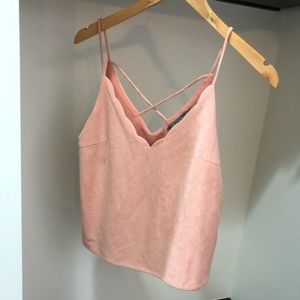 2/$15 Light Pink Suede Camisole Top